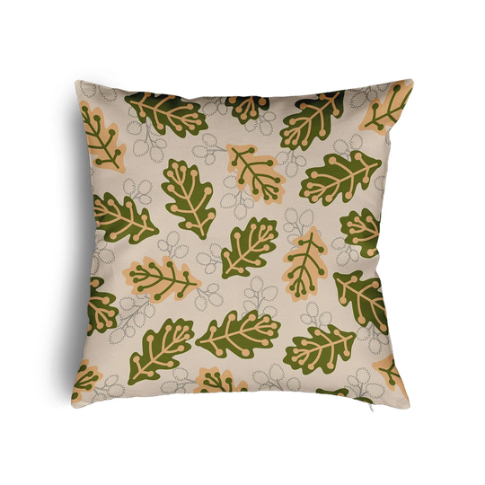 Retro Leaves Decorative Scatter Cushion with Filling
