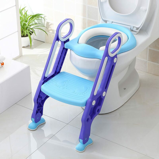 Femor - Potty Training Toilet Seat Adjustable Toddler Anti-Slip, Sturdy(up to 75kg), Foldable with Step Stool Ladder for Toilets 38-42cm, Suitable