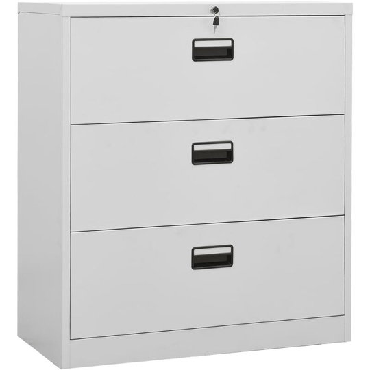 Filing Cabinet Light Grey 90x46x103 cm Steel Vidaxl Grey