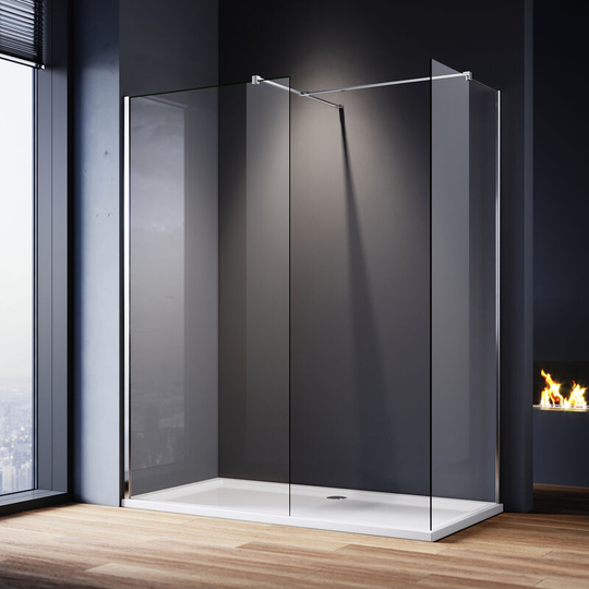 Elegant - Shower Cabin 700mm Main Shower Door 700mm Side Shower Screen 1400x700mm Shower Tray Free Waste Trap