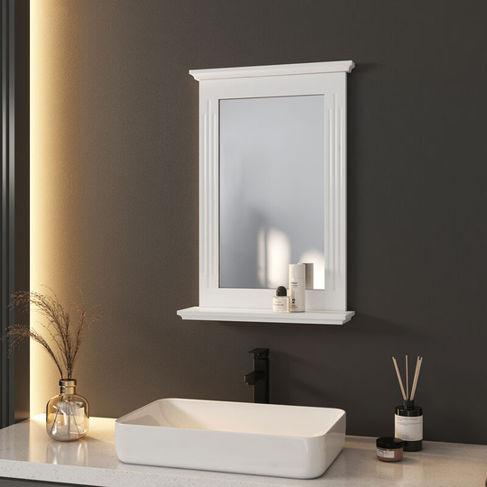 Meykoers Wall Mirror 40x60xcm Wall-Mounted Mirror with Shelves Hanging Wall Vertical Bathroom Mirror - 40x60x12cm