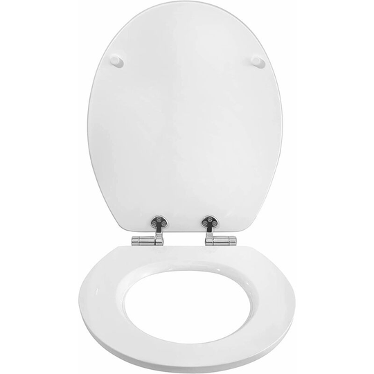 Wooden Soft Close toilet seats with Adjustable Hinge Toilet Lid Seat Cover White - Woltu