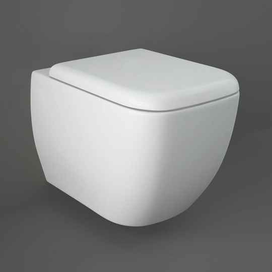 Rak Metropolitan Rimless Wall Hung Toilet Hidden Fixations 525mm Projection - Soft Close Seat