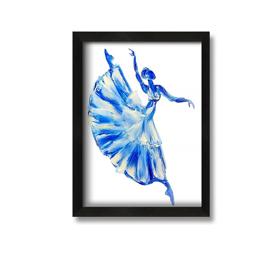 Blue Ballerina 11 - Picture Frame Painting on Canvas