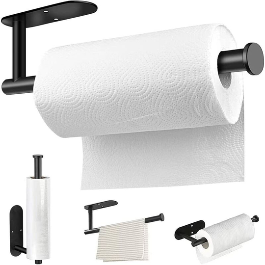 Sunflowergb - 1 Pack Wall Mount Paper Towel Holder, Self Adhesive or Drill Under Kitchen Cabinet, 13.2' Paper Towel Holder for Bathroom Kitchen