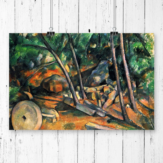 'Woods with Millstone' by Paul Cezanne Painting Print