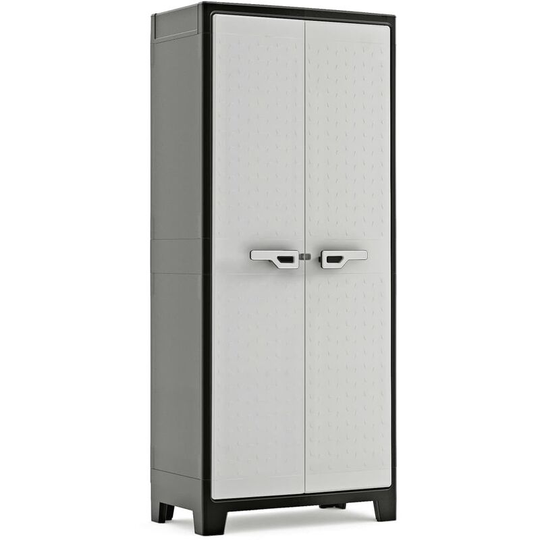 Storage Cabinet with Shelves Titan Black and Grey 182 cm Keter Black