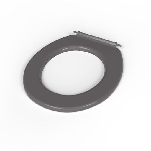 NymaCARE Grey Ring Only Toilet Seat With Stainless Steel Pillar Hinge - 260005/GY