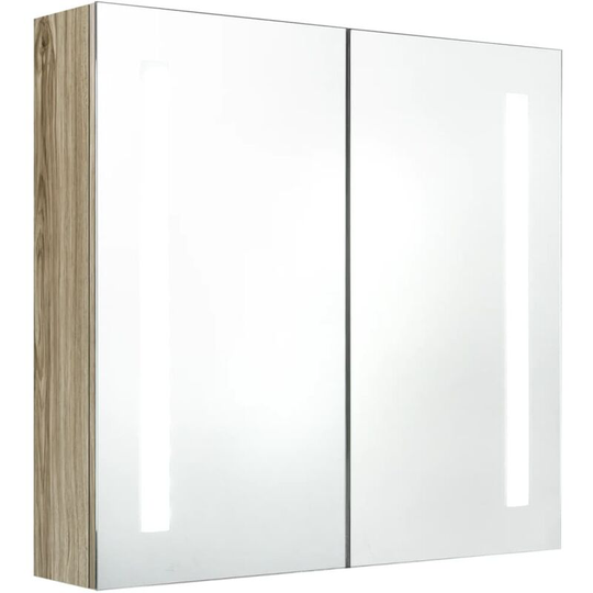 Vidaxl - led Bathroom Mirror Cabinet Oak 62x14x60 cm Brown