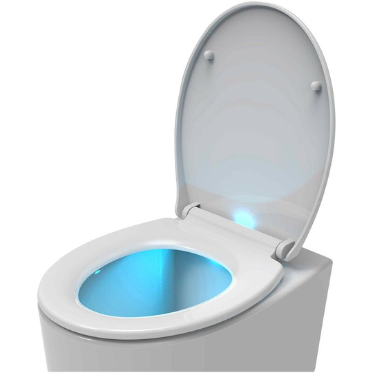 Thermoplastic battery operated led toilet seat - White - Accents