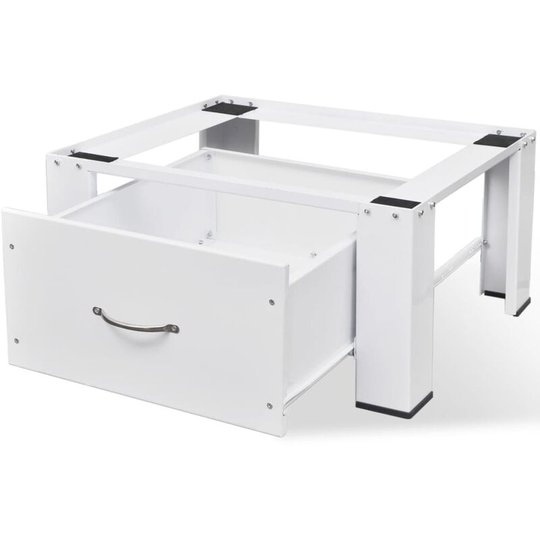 Washing Machine Pedestal with Drawer White - White