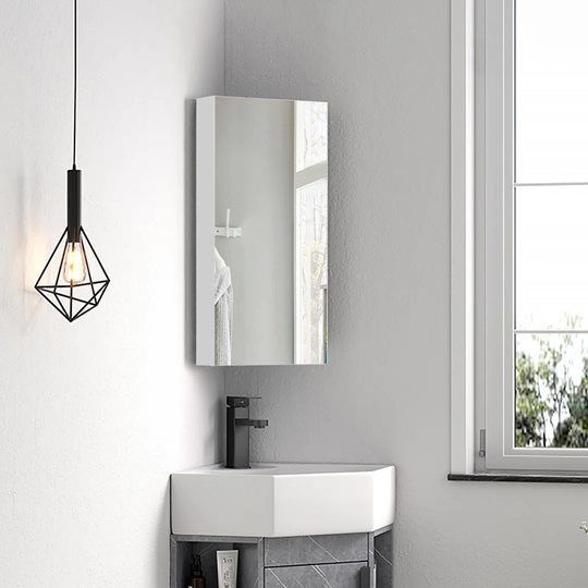 Aceston 29.5cm x 60cm Corner mount Mirror Cabinet