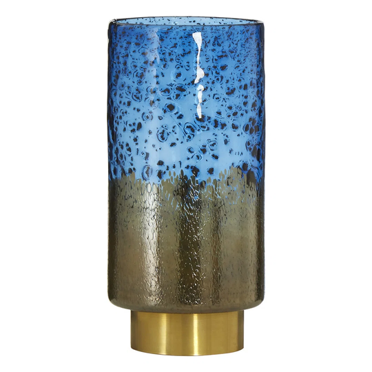 Bodiam Blue/Gold/Grey Glass Table Vase