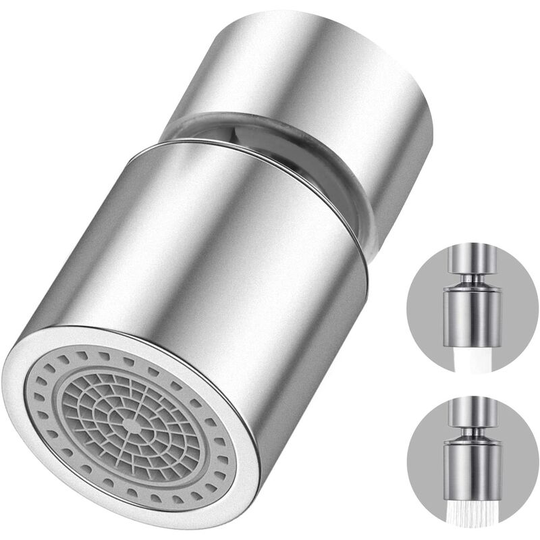 360 Degree Faucet Aerator Water Saving Filter FM22 Rotating Aerator Kitchen Faucet Faucet 2 Modes Adjustable Shower Head