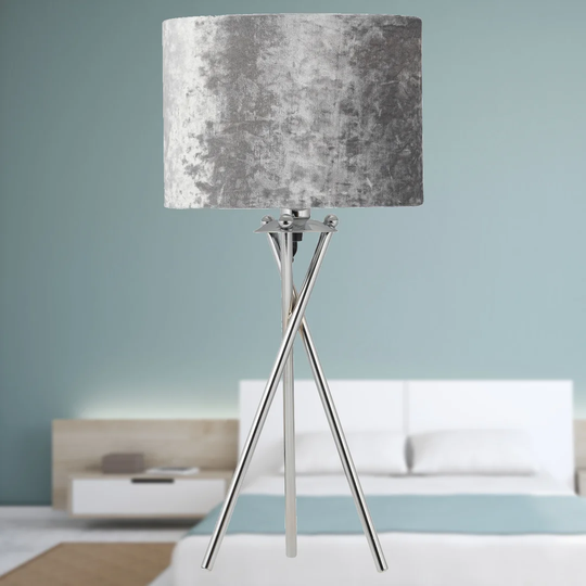 Talbotton 52Cm Polished Chrome Tripod Table Lamp