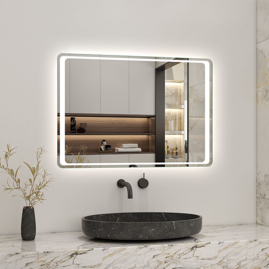 700x500mm led Bathroom Mirror with Lights Sensor Switch Illuminated Bathroom Mirror with Demister Pad for Makeup Cosmetic Shaving Acezanble