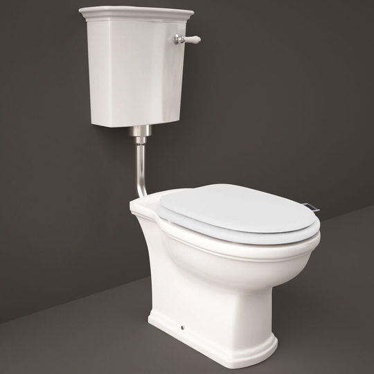 Rak Ceramics - rak Washington Low Level Toilet with Horizontal Outlet - White Soft Close Wood Seat