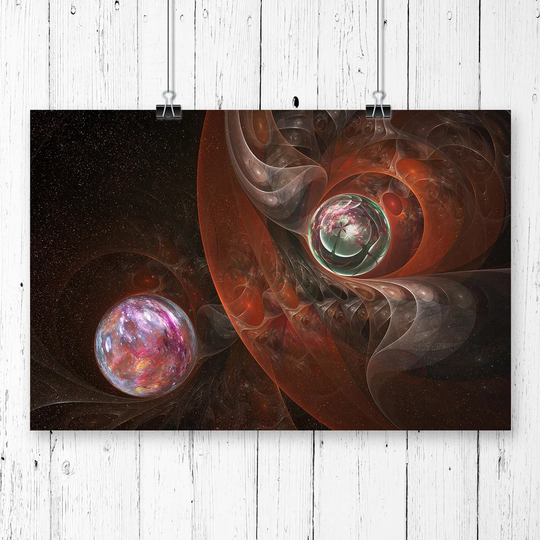 'Space and Planets Abstract' Graphic Art
