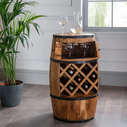 Small Barrel Wine Rack & Drinks Cabinet