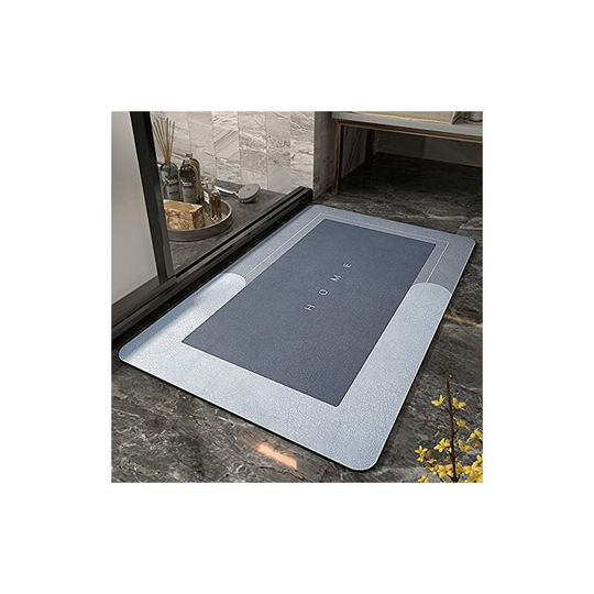 Non-Slip Bath Mat, Super Absorbent Floor Mat, Quick Dry Absorbent, Machine Washable Floor Mat, Bathroom Rug, Shower, Toilet, 50X80 cm Blue