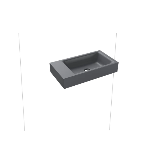 Puro Cool Grey Steel Enamel Rectangular Wall Mount Bathroom Sink