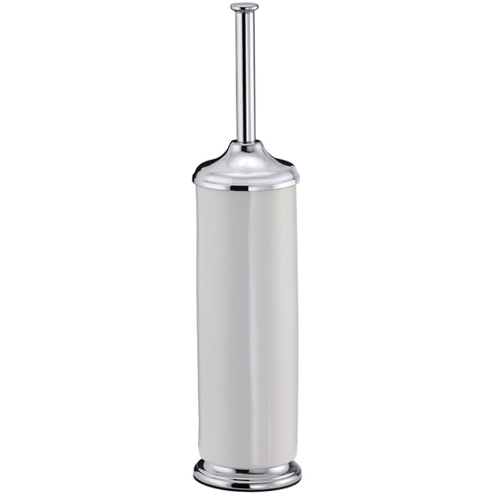 Opera Freestanding Toilet Brush & Holder, Chrome - Chrome/White
