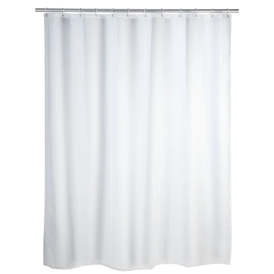 Shower curtain plain white, textile (polyester), 180 x 200cm, washable