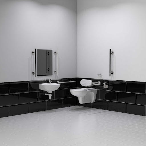 NymaSTYLE Luxury Wall Hung Doc M Toilet Pack with Polished Grab Rails - 320104/SP