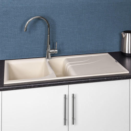 Reginox Elleci Cream Granite Inset 1.5 Kitchen Sink With Waste EGO475