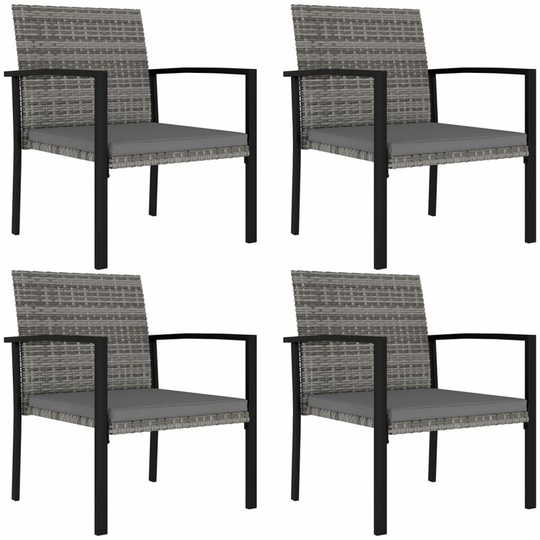 Garden Dining Chairs 4 pcs Poly Rattan Grey Vidaxl Grey