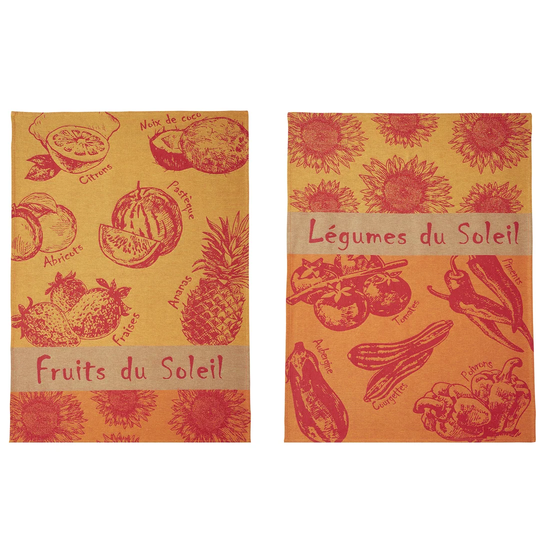 2 Piece Fruits and Vegetables of the Sun Tea Towel Set