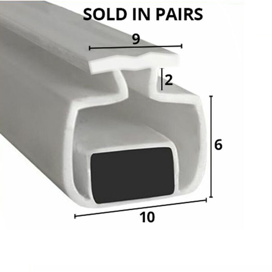 Magnetic Shower Seal for Screens or Doors | Fits Into a Channel | Sold as Pairs | MAG037 (200cm) - Chrome