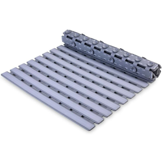 Non-Slip Floor Mat for Tub and Shower with Drain Hole - Non-Slip Floor Mat for Bathroom Cabin - Gray 31.8 x 19.6 Inches