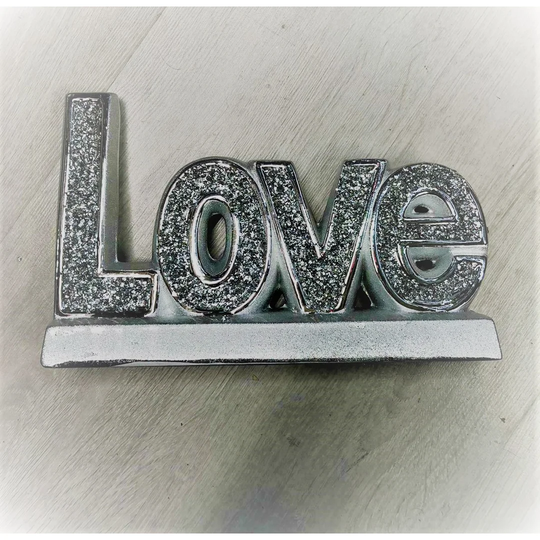 Faxon Crushed Diamond Crystal Love Sign Letter Block