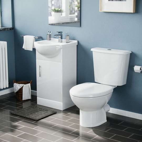 Neshome - Dyon 450mm Cloakroom Basin Sink Vanity Cabinet Unit with wc Toilet Set