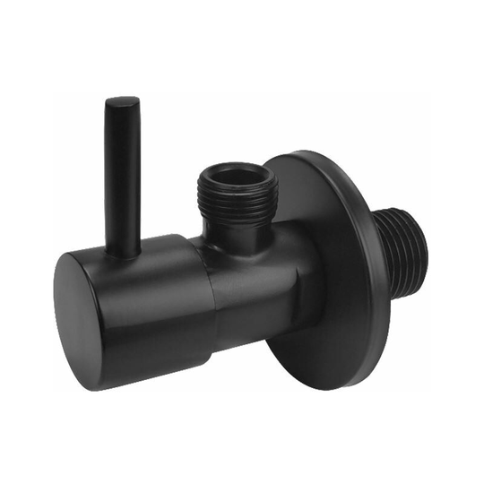 Matte Black Brass 1/2" x 3/8" BSP Basin Hose Valve Water Tap Cut-Off Long Lever