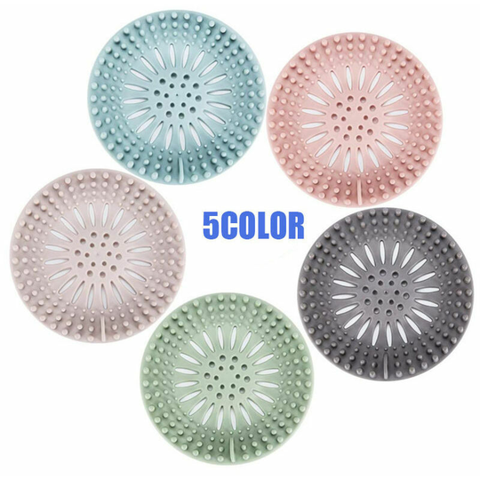 5 Rooms Shower Drain Covers, Filter Catch Hair Shower Silicone Tube Drainer Catch Hair Cap With Suction coute for Kitchen Bathroom28-A
