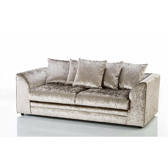 Bella 3 Seater Crushed Velvet Sofa - Champagne