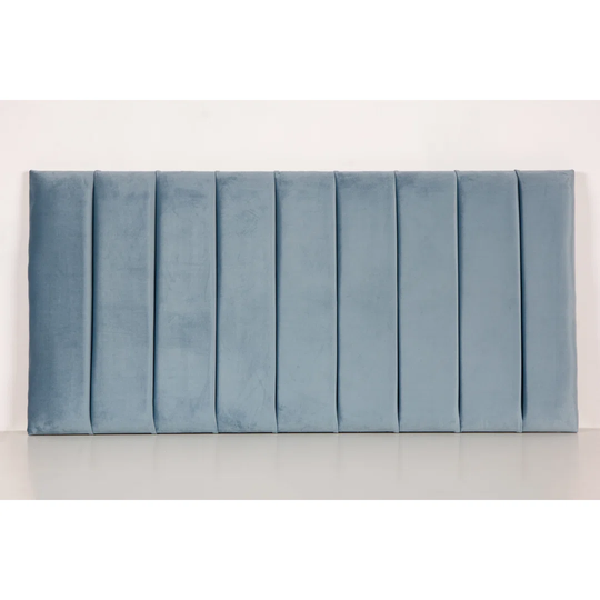 9 Panel Vertical Lined Upholestered Headboard In Chenille Fabric