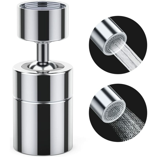 360° Swivel Aerator Faucet 2 Modes Adjustable Kitchen Faucet Solid Brass Rotating Switch Shower Foaming Filter Adapter Saver For Toilet Bathroom