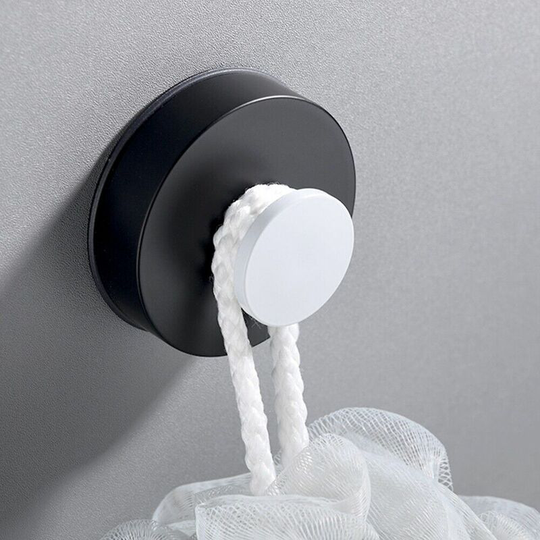 Ilovemilan - Strong Vacuum Suction Cup Hooks Punchfree Robe Hook Reusable Towel-Holder Newest,black and white