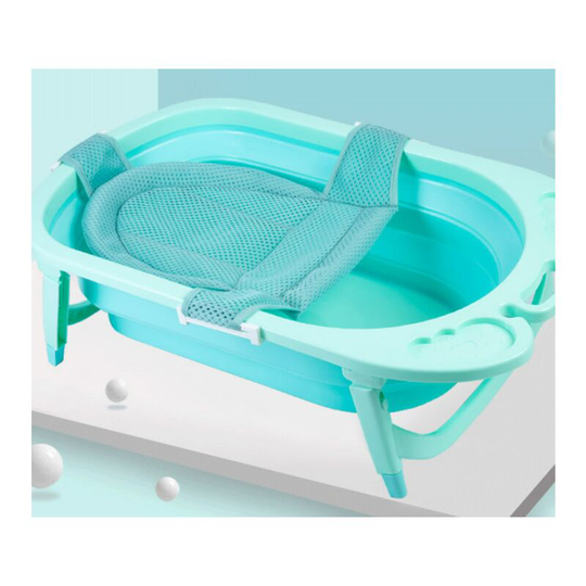 Ilovemilan - Baby shower net, baby shower net bag, children's bath net, adjustable bath tub, frame, bath mat, bath bed (green)