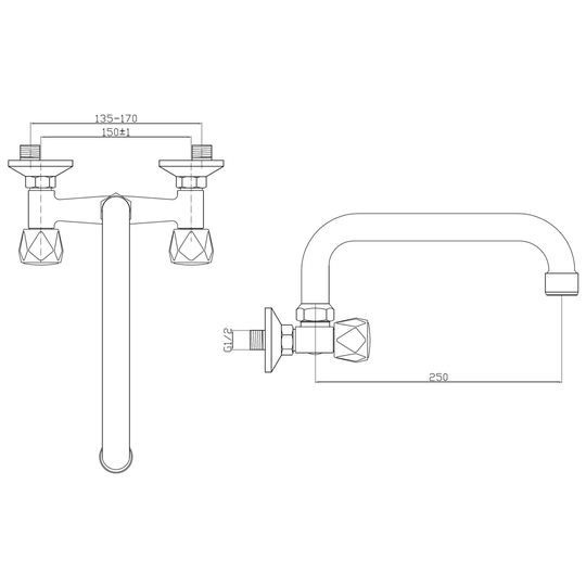 Wall Mounted Roman Bath Tap