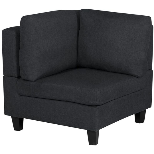 Fabric 1-Seat Section Armchair Corner Seat Padded Dark Grey Fevik - Grey