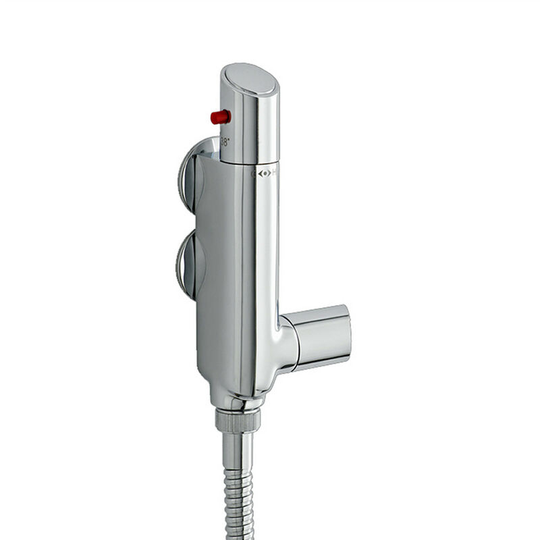 Enki - Vito, T28, Chrome, Thermostatic Shower Mixer Valve, Solid Brass, Anti-Scald Thermostatic Device, Constant Temperature Control, Modern Design,
