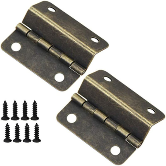 2 Antique Bronze Hinges Decorative Box Hinges Folding Hinges for Doors Cabinets Furniture Vintage Jewelry Cabinets