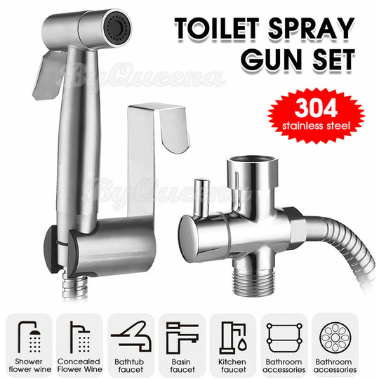 Hand Held Douche Bathroom Spray Kit Hygienic Toilet Shattaf Shower Head Bidet uk