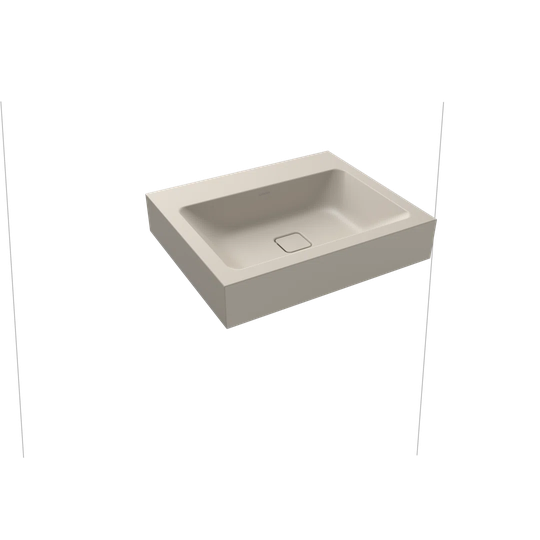 Warm Grey Metal Rectangular Wall Hung Basin Bathroom Sink