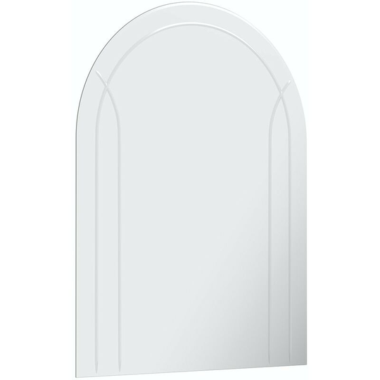 Bevelled edge arched mirror with etching 60 x 45cm - Silver - Accents