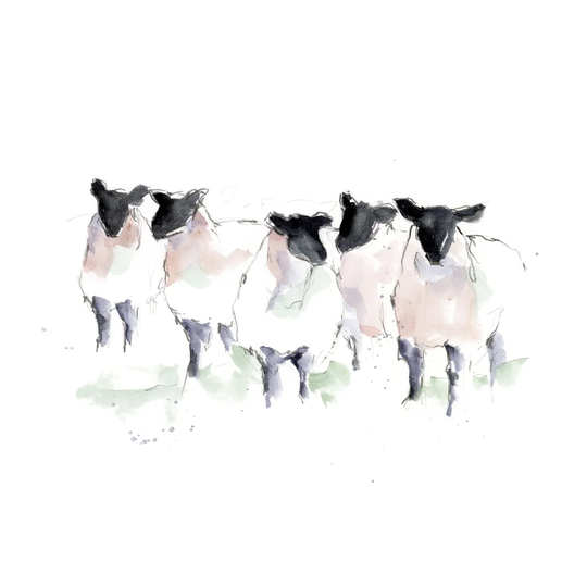 Minimalist Sheep I by Ethan Harper - Wrapped Canvas Painting